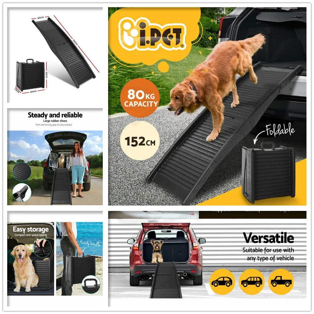 i.Pet Dog Ramp Dog Steps Pet Car Suv Travel Stair Foldable Portable Ladder Plastic
