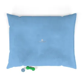 Light Blue Pet Bed, Solid Color Machine-Washable Pet Pillow With Zippers-Printed in USA