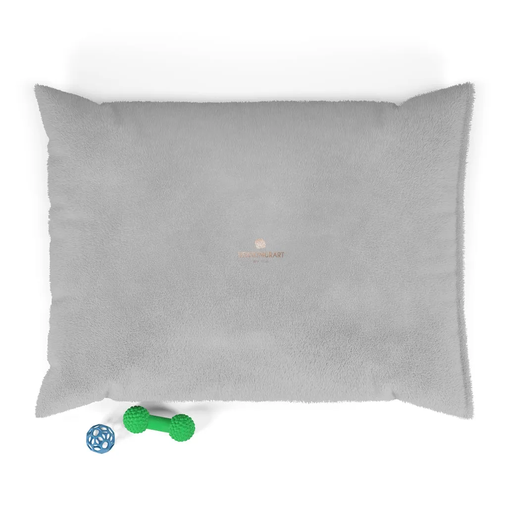 Light Grey Pet Bed, Solid Color Machine-Washable Pet Pillow With Zippers-Printed in USA