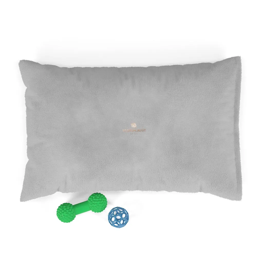 Light Grey Pet Bed, Solid Color Machine-Washable Pet Pillow With Zippers-Printed in USA