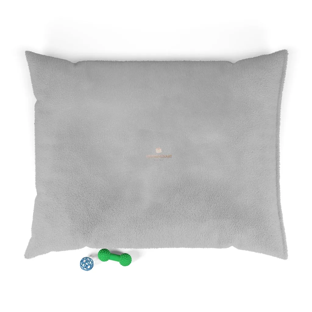 Light Grey Pet Bed, Solid Color Machine-Washable Pet Pillow With Zippers-Printed in USA
