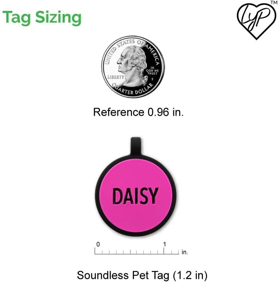 LYP Soundless Pet Tag - Deep Engraved Silicone  Double Sided and Engraving Will Last - Many Design Choices of Pet ID Tags, Dog Tags, Cat Tags (Red, Circle)