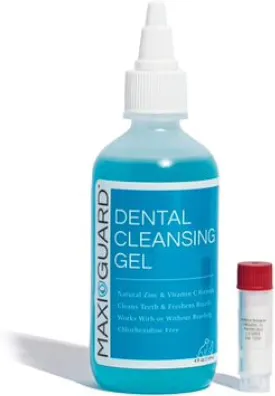 Maxi-Guard Dental Cleaning Gel for Dogs, Cats, Horses, Exotics and Companion Animals (4oz), Light Blue/White