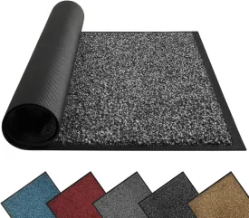 Mibao Front Door Mat, Dirt Trapper Welcome Mat for Outdoor Indoor, Non-Slip Waterproof Doormat, Durable Machine Washable Low Profile Entry Rug for Back Door Outside Patio Porch, 32" x 20", Grey