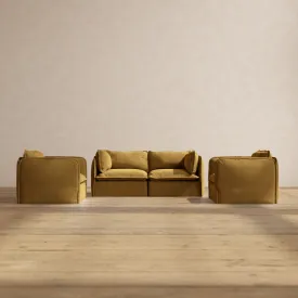 Modular Performance 2-Seater Sofa   Armchair Set in Toffee | Relaxed Blend