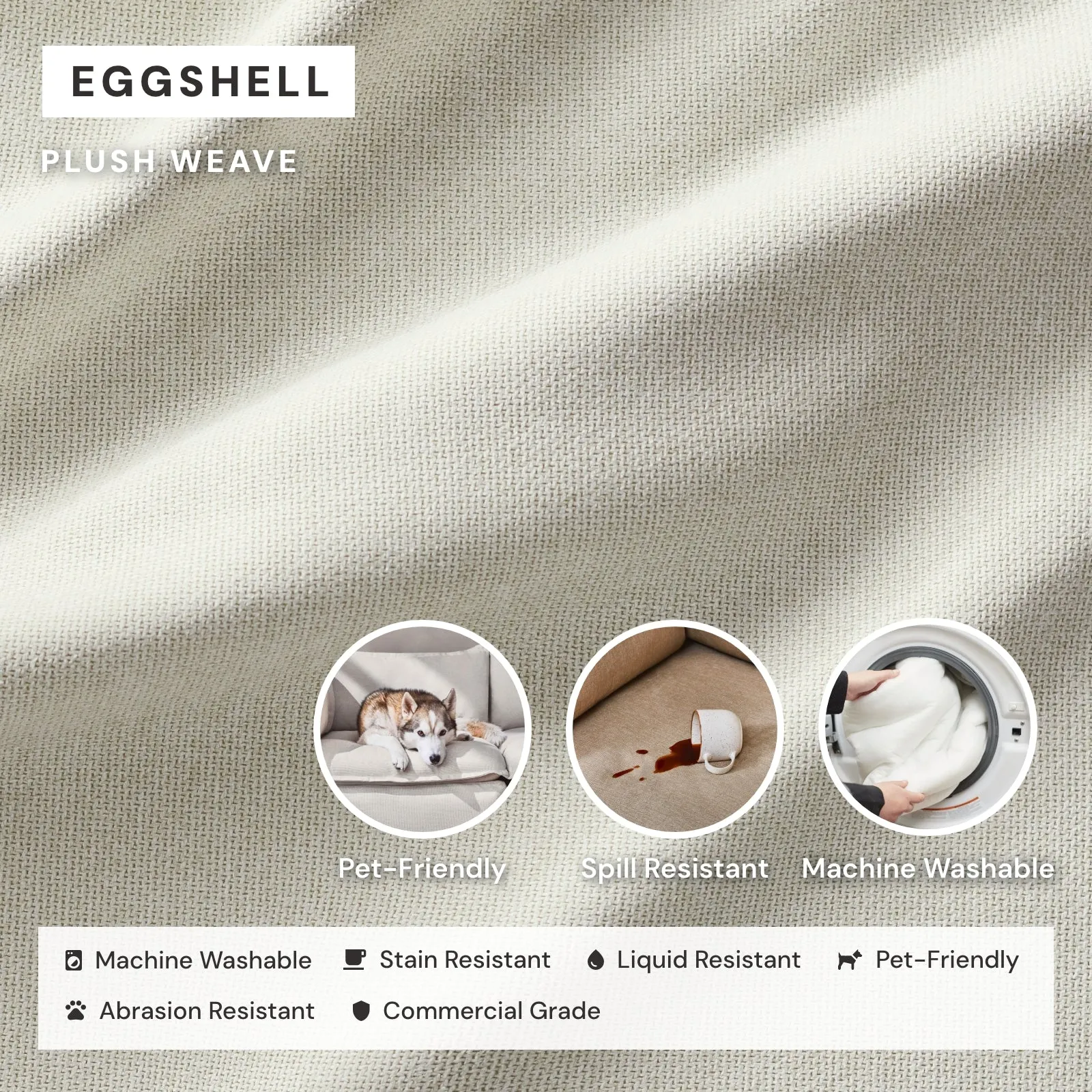 Modular Performance 3-Seater Sofa   Armchair Set in Eggshell | Deluxe Blend
