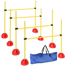 PawHut 4 Piece Dog Agility Equipment with 4 Hurdle & Carry Bag for Jump Training, Yellow