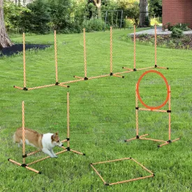Pet Agility Training Equipment Dog Play Run Jump Hurdle Obedience Training Set