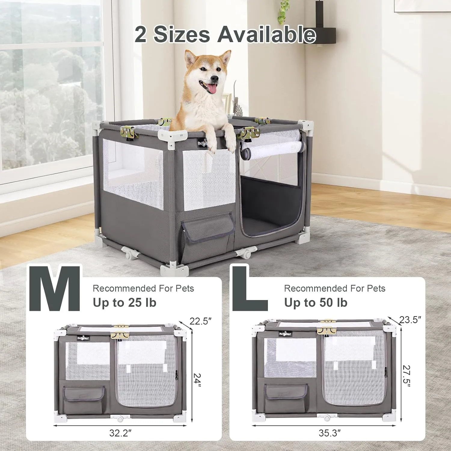 Pet Dog Playpen, Portable Dog crat, Easy Assemble Playpens for Animal, Kitten Playard, Foldable Cat Dog Play Pen with Carrying Bag, Puppy Fence, Kennel Pen Indoor Outdoor for Dog Cat Travel Caming.