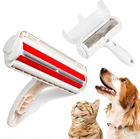Pet Hair Remover, Reusable Pet Hair Lint Roller, Portable Animal Hair Remover Tool for Sofa, Carpet, Car Seats or Clothes., Red