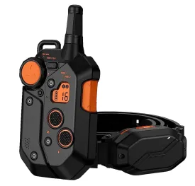 Pet Life ®  Latitude 1-to-2 Dog 1,000 Yard Range Vibration Tone and 16-Level ToStimulation Training Dog Collar - Black