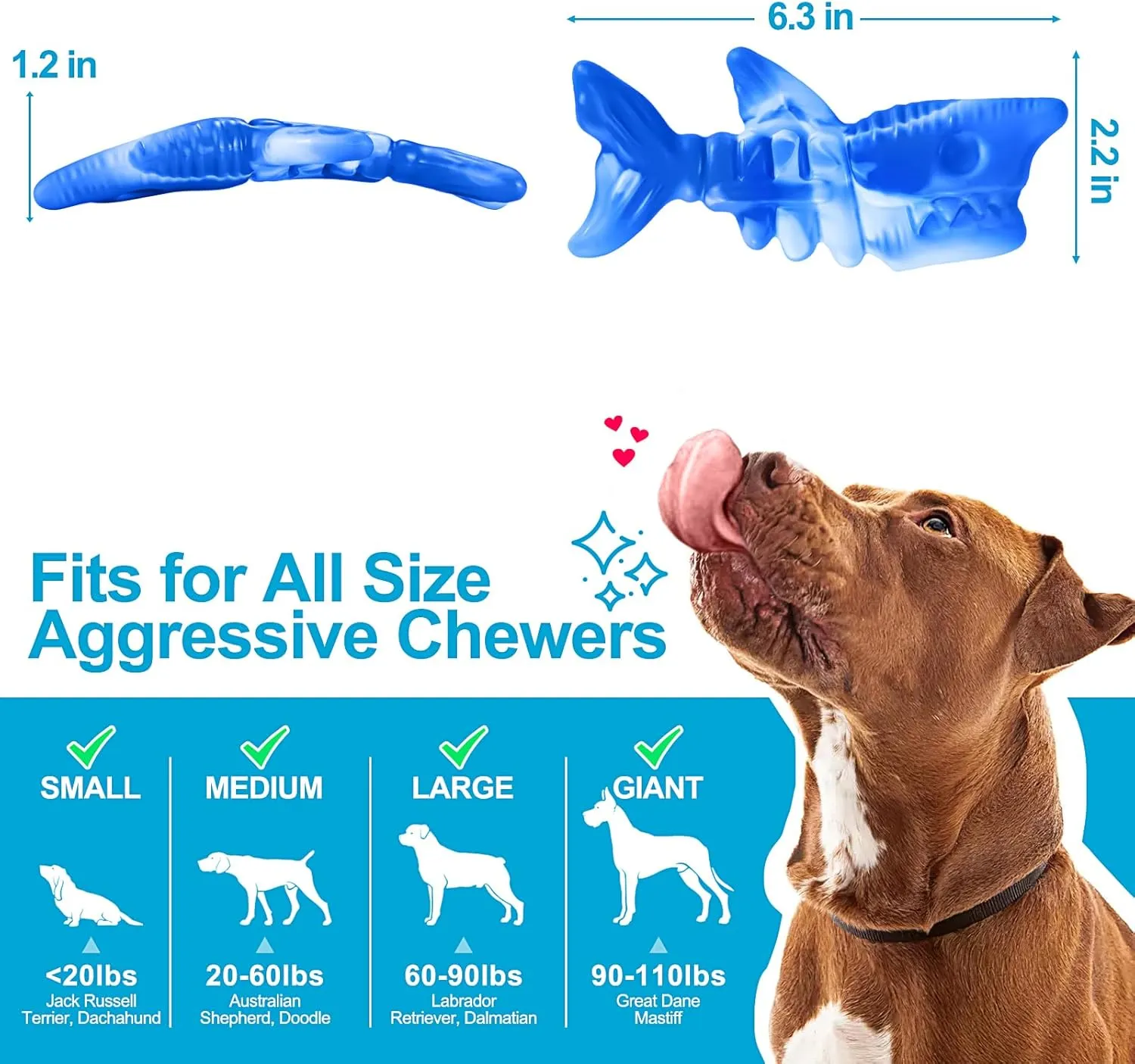 PETSTA Heavy Duty Dog Chew Toys for Aggressive Chewers, Tough Toys for Medium/Large Dogs