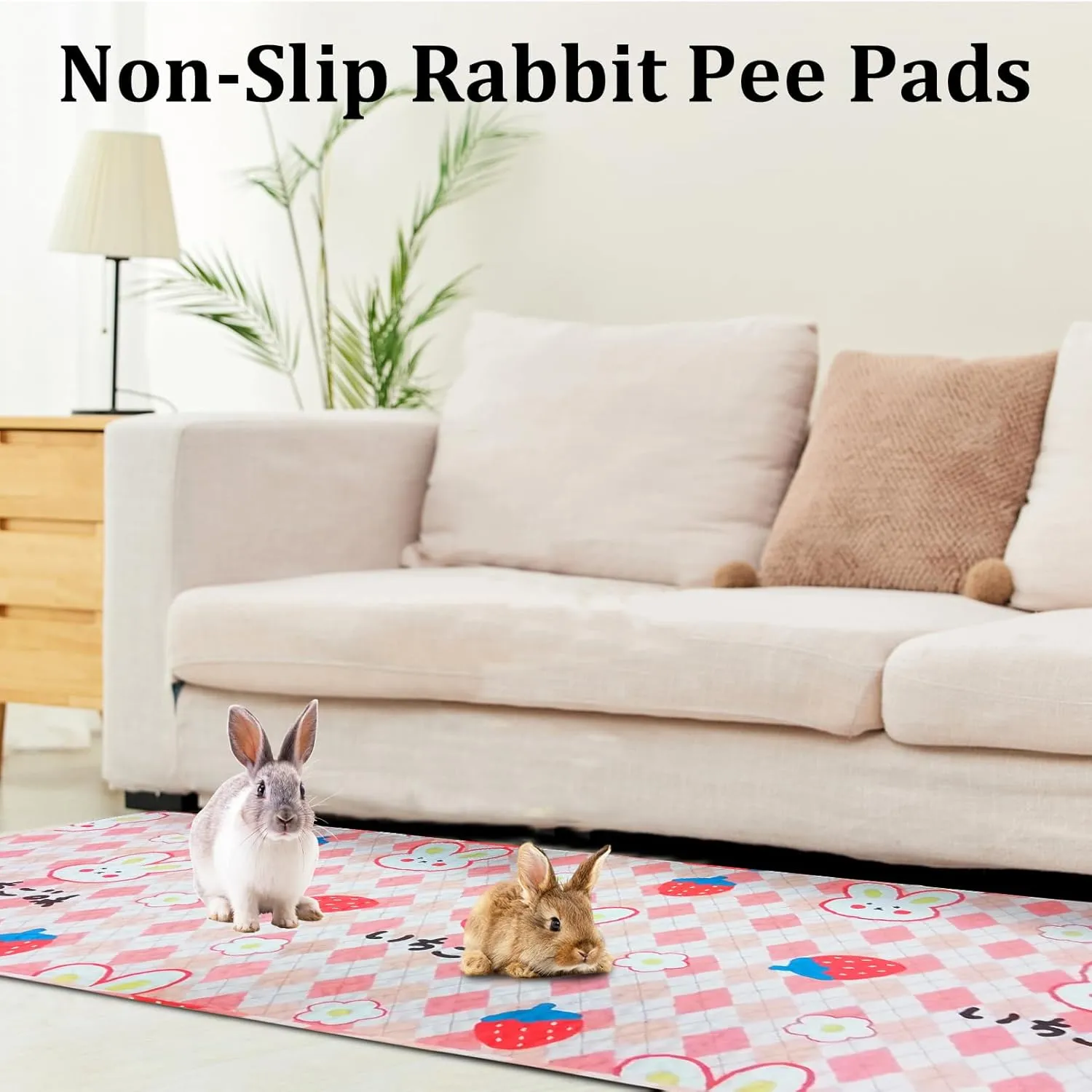 PINVNBY Washable Guinea Pig Cage Liner, Washable Pee Pads for Rabbit Waterproof Reusable Guinea Pig Mat Fast and Super Absorbent Bedding for Small Animals Rabbit Hamster Chinchillas27.5 W x 59 L