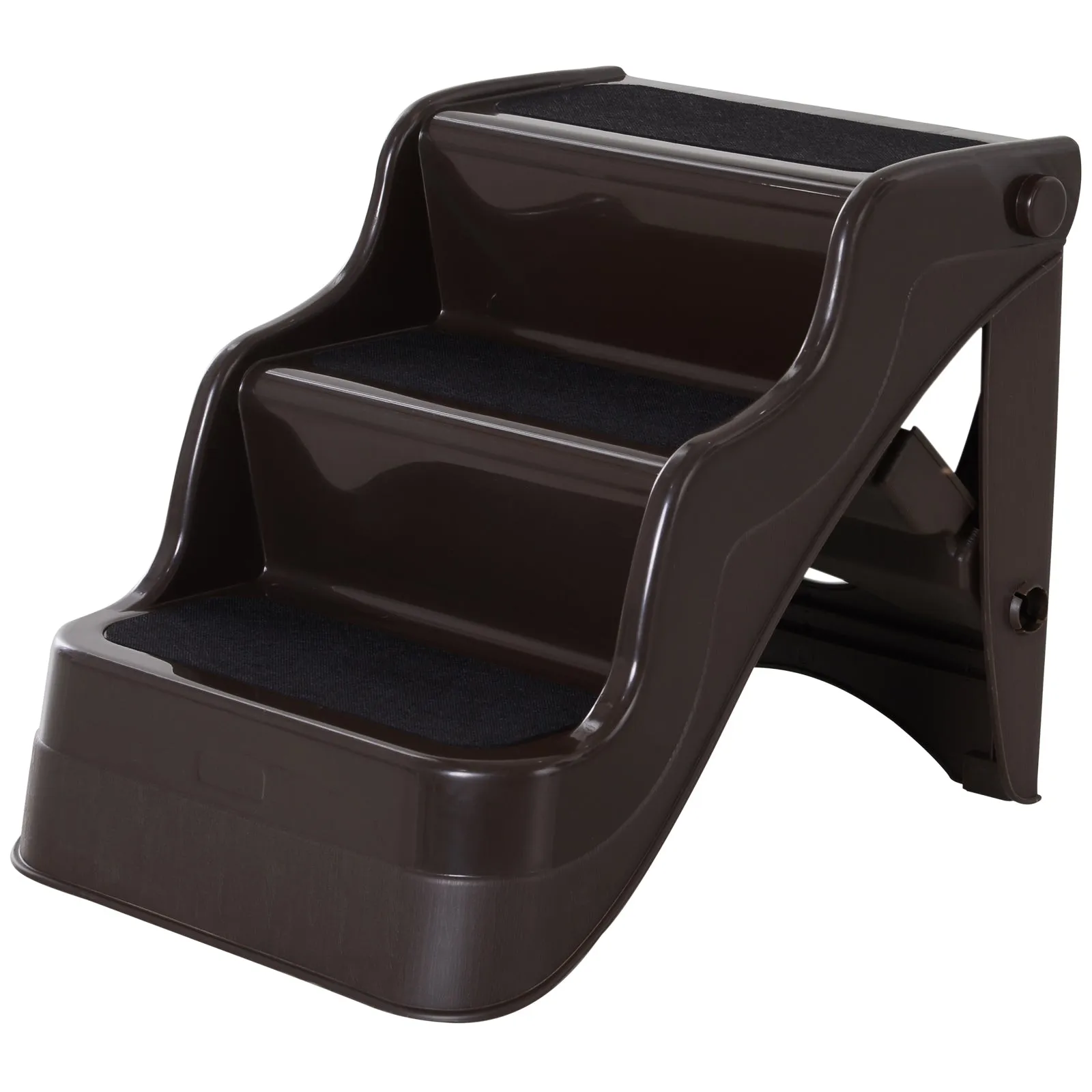 Portable Pet 3 Steps Ramp Ladder-Brown