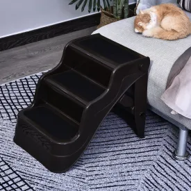 Portable Pet 3 Steps Ramp Ladder-Brown