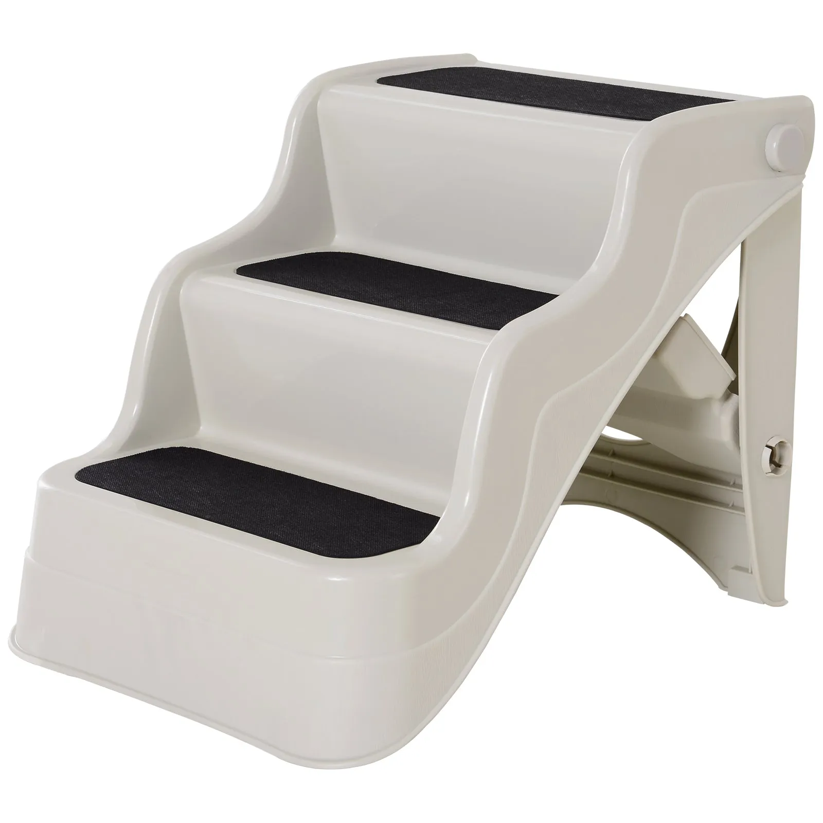 PVC Foldable Pet Stairs Cream White