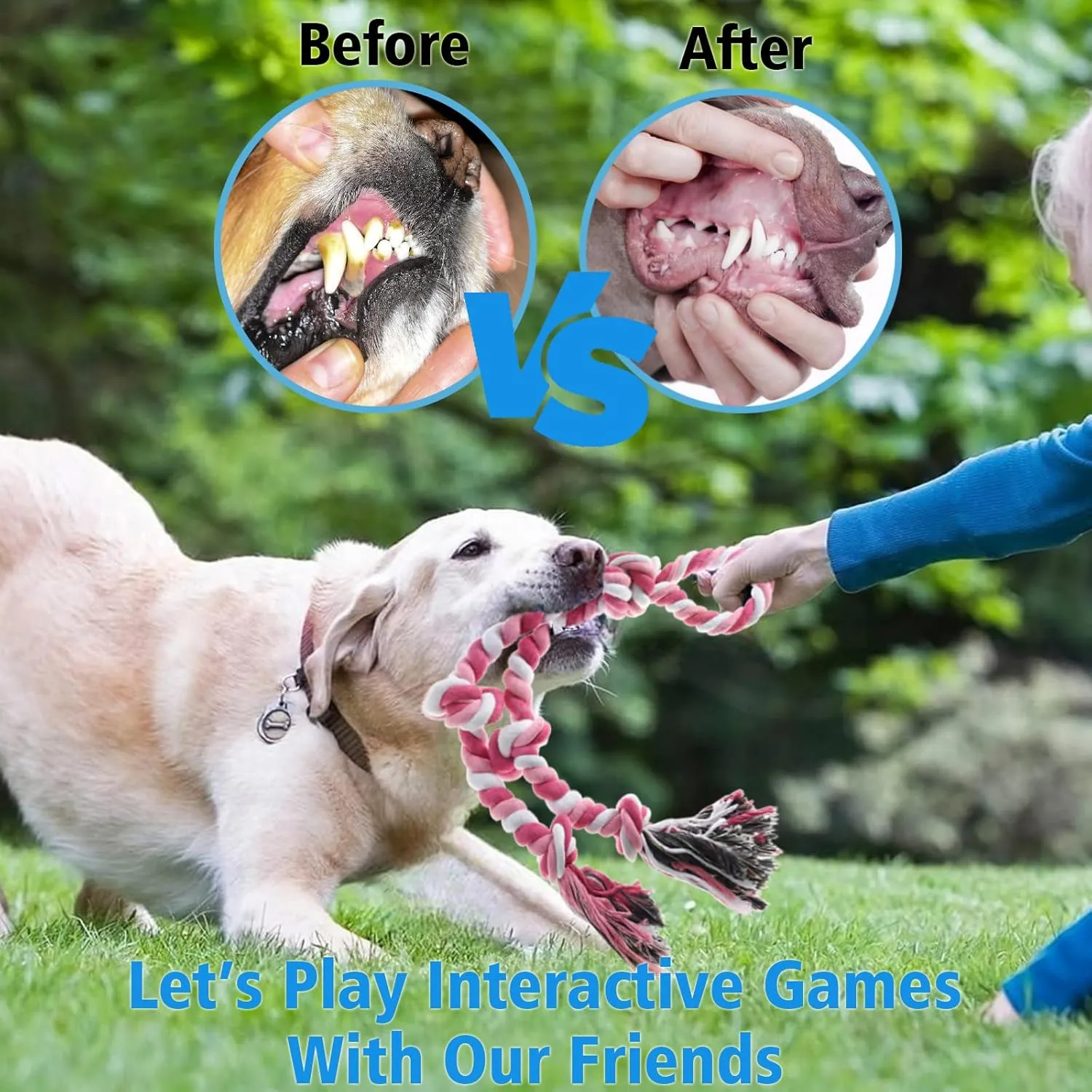 Rope Toy for DogsLarge Dog Rope Toys for Aggressive Chewers, Heavy Duty Dog Toys for Large Medium Breed, Indestructible Tough Rope Chew Toys Tug of War Dog Toy Cotton Rope for Teeth Cleaning