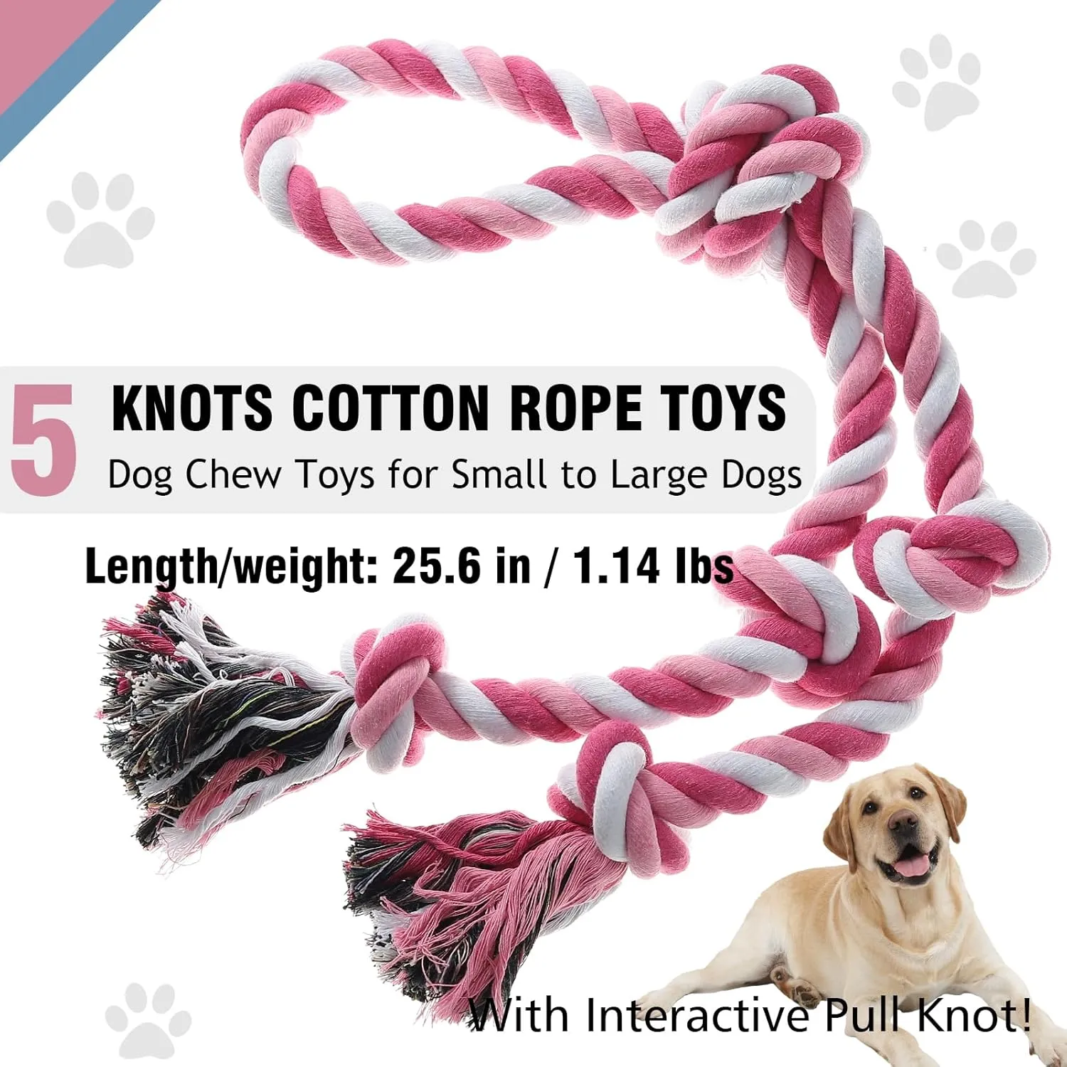 Rope Toy for DogsLarge Dog Rope Toys for Aggressive Chewers, Heavy Duty Dog Toys for Large Medium Breed, Indestructible Tough Rope Chew Toys Tug of War Dog Toy Cotton Rope for Teeth Cleaning