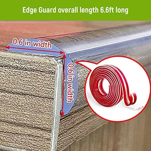 Safe-O-Kid, 2 Meter Silicone Edge Guard with 3M Adhesive- Transparent (Set of 1)