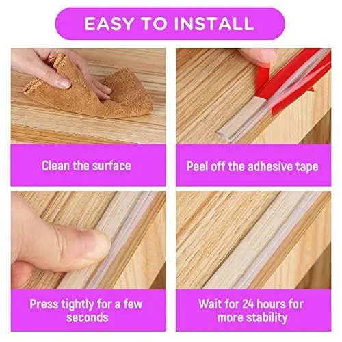 Safe-O-Kid, 2 Meter Silicone Edge Guard with 3M Adhesive- Transparent (Set of 1)