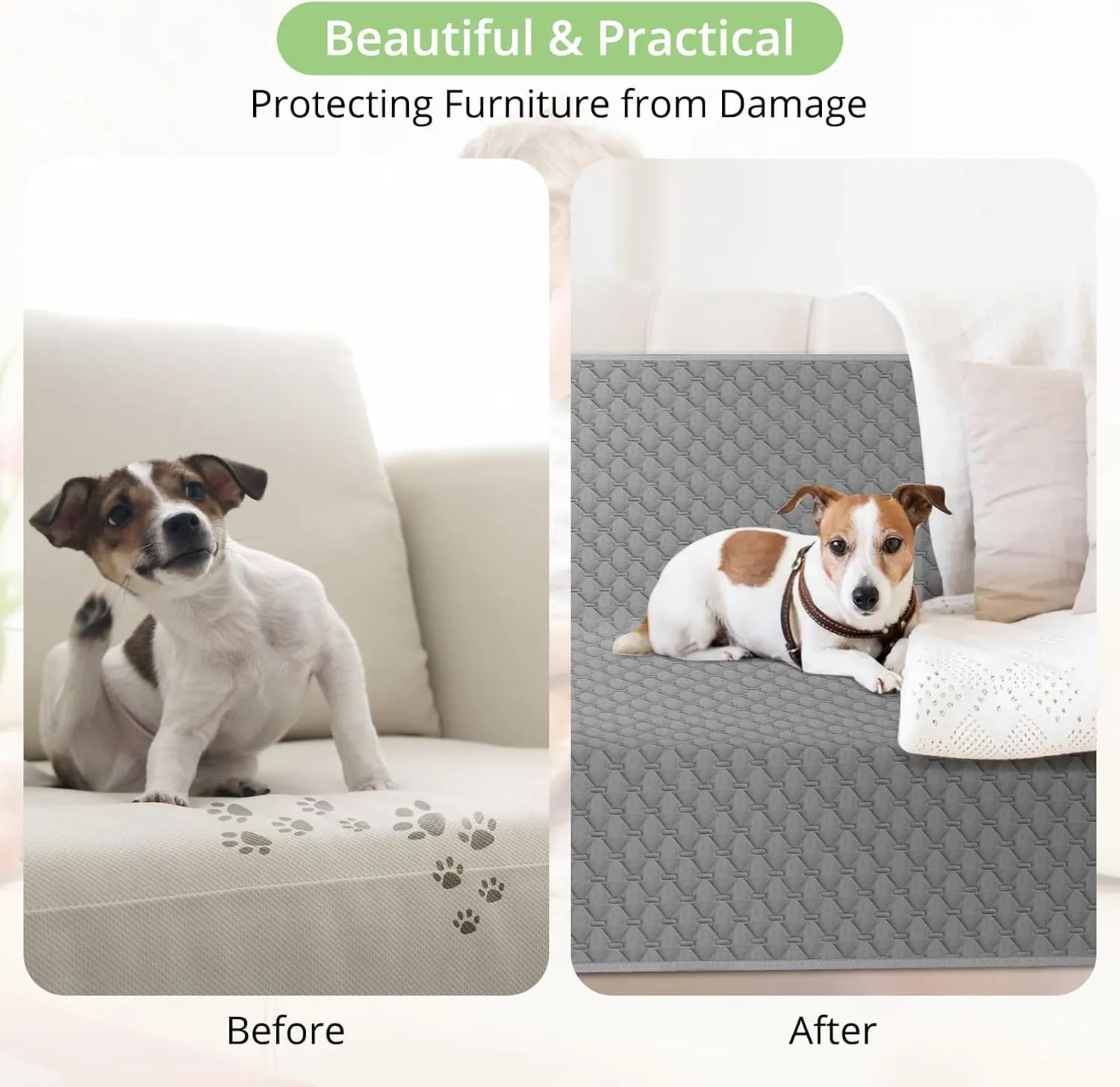 Single-Sided Waterproof Dog Bed Cover, Antislip Pet Blanket Sofa Couch Furniture Protector Washable for Puppy Large Dog Cat (54"*82")