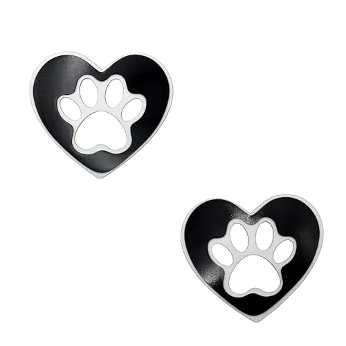 Sonoran Souvenirs Dreamy Opal Metallic Paw Print Heart Screen Magnets - Heavy Duty UV Resistant Metal - Indoor Outdoor Home Decor for Curtains, Lanai, Patio Door - 4.5" Hx3.5 H Set of 2