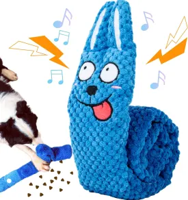 Squeaky Dog Puzzle Toys Interactive Plush Dog Toys Snuffle Mat for Dogs IQ Training Toys Foraging Instinct Training Puppy Toys for Small, Medium, and Large Dogs (Blue Rabbit)