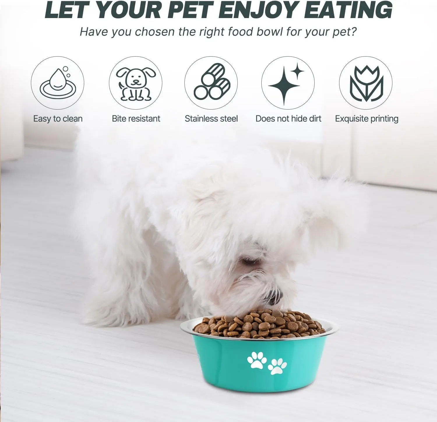 Stainless Steel Dog Bowls 2 Pack Small Medium Dogs Feeding Food Water Bowl with Non-Slip Silicone Sole, Stainless Steel Dog Dishes Elevated Raised Pet Feeder(Green Grey, M(3.6 Cups)