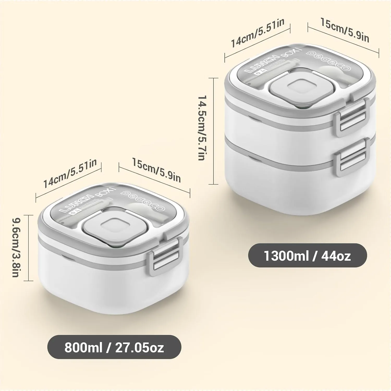 Stainless Steel Lunch Box for Adults & Kids  Leak-Proof Single Compartment,BPA-Free,Dishwasher Safe with Removable Divider & Utensils(White,Not Insulated)