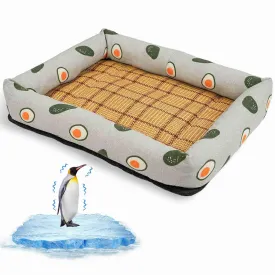 Summer Cool Moisture Resistant Linen Pet Bed, 1 Pack (Avocado)
