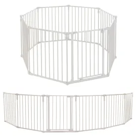 Toddleroo by North States 3 in 1 Metal Superyard 8 Panel Play Yard, Baby Gate, Playpen or Extra Wide Baby Fence, 199" Wide. Wall Mount Kit Included. 19 sq ft play yard (30" tall, Taupe)