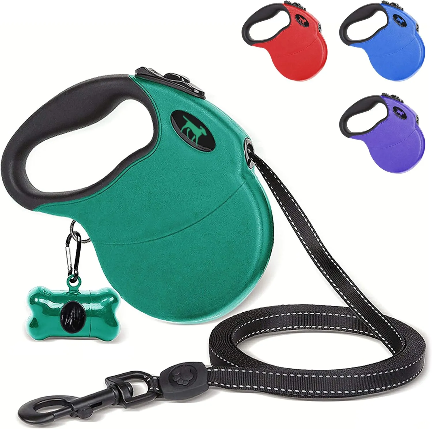 Tuff Pupper Heavy Duty Retractable Dog Leash | 16 ft Dog Leash with Reflective Stitching for Nighttime Safety | One Button Lock and Release | Comfortable Hand Grip | for Dogs Up to 120 lbs