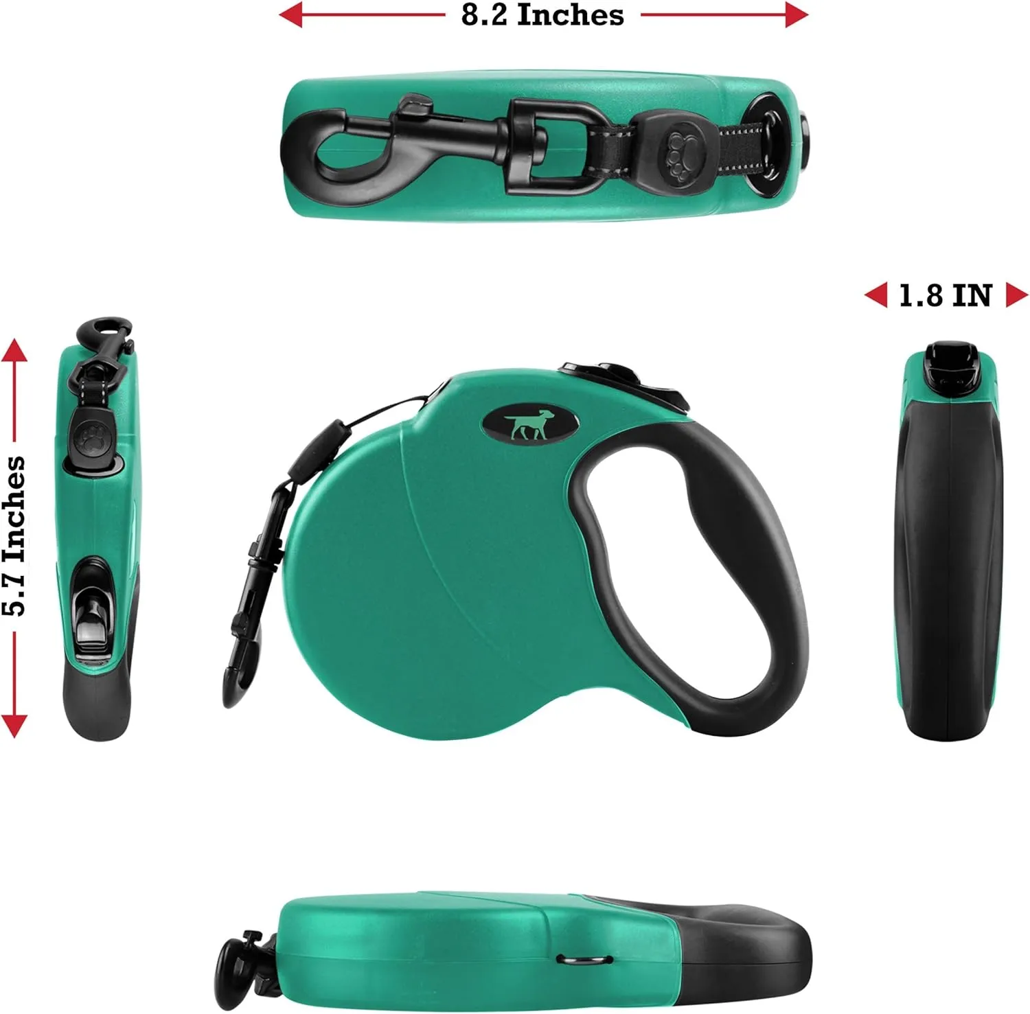 Tuff Pupper Heavy Duty Retractable Dog Leash | 16 ft Dog Leash with Reflective Stitching for Nighttime Safety | One Button Lock and Release | Comfortable Hand Grip | for Dogs Up to 120 lbs