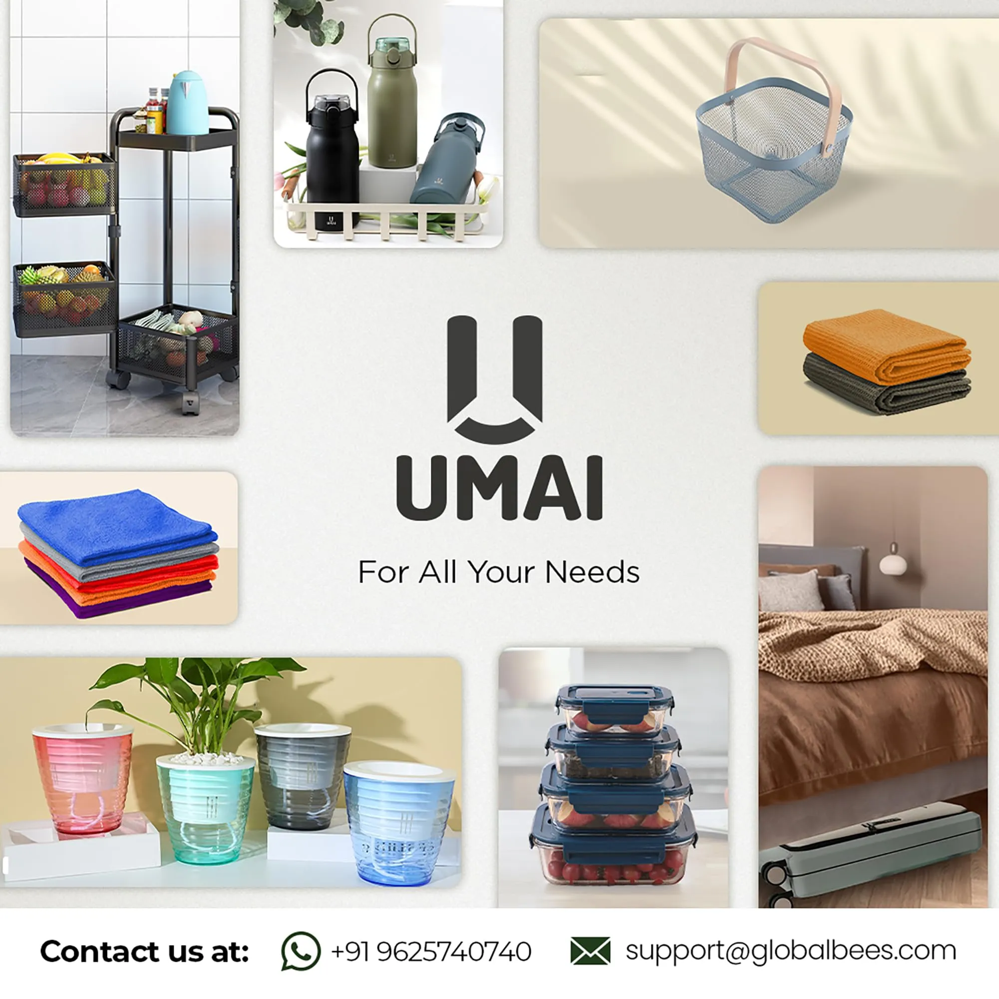 UMAI Polyester Rubber Bathroom Mat (40 * 60cm) Bath Mat | Anti Skid Mat for Bathroom Floor | Bathroom Accessories | Bathroom Mats Water Soak | Non Slip Mat for Bathroom | Floor Mat (Multicolour)