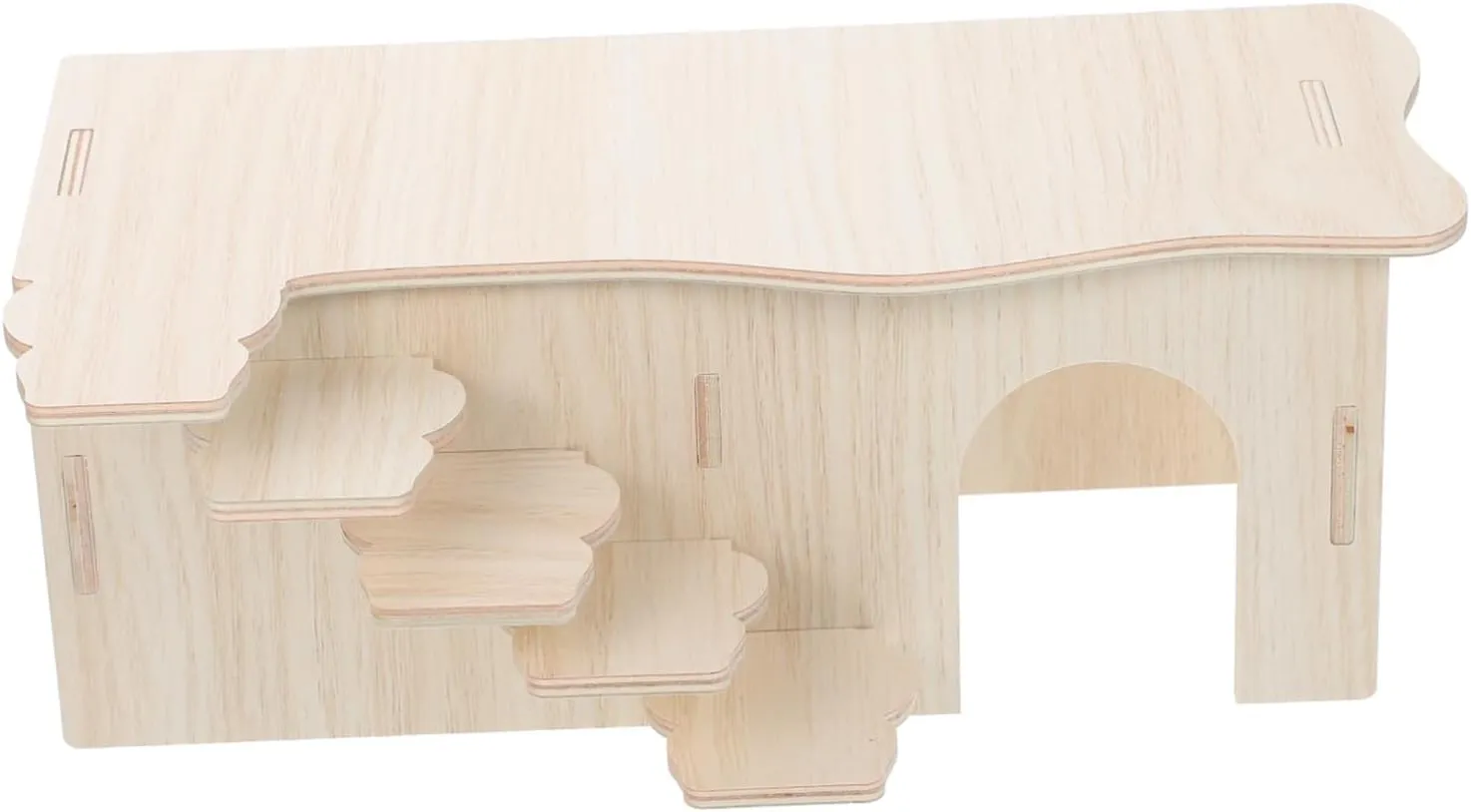 VANZACK Wooden Hamster House with Ladder Multi Chamber Decorative Hideout for Pets for Dwarf Hamsters and Mice Durable and Entertaining Wooden Habitat