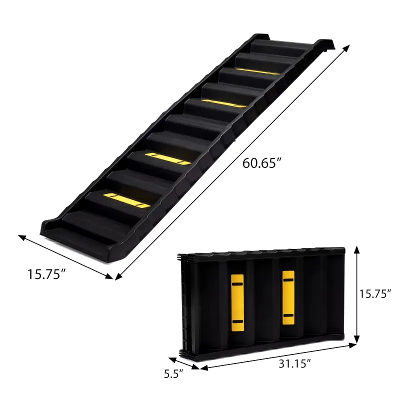 Vehicle Stairs Ladder with Nonslip Mats