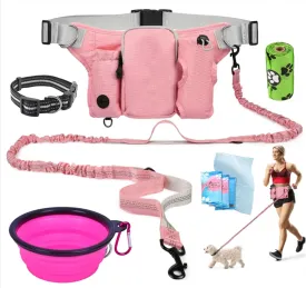 VOLUPTAS Hand Free Dog Leash, Waist Leash for Walking, Fanny Pack, Treat Fanny Pack, Accessories, Training Pouch, Waist Belt
